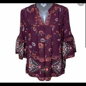 Knox Rose Purple Floral Blouse